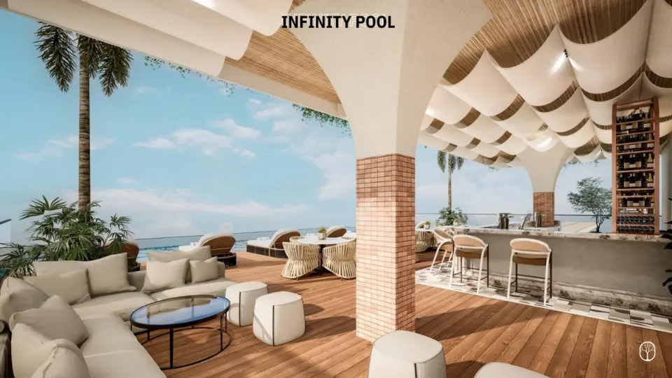 Infinity pool frente al mar
